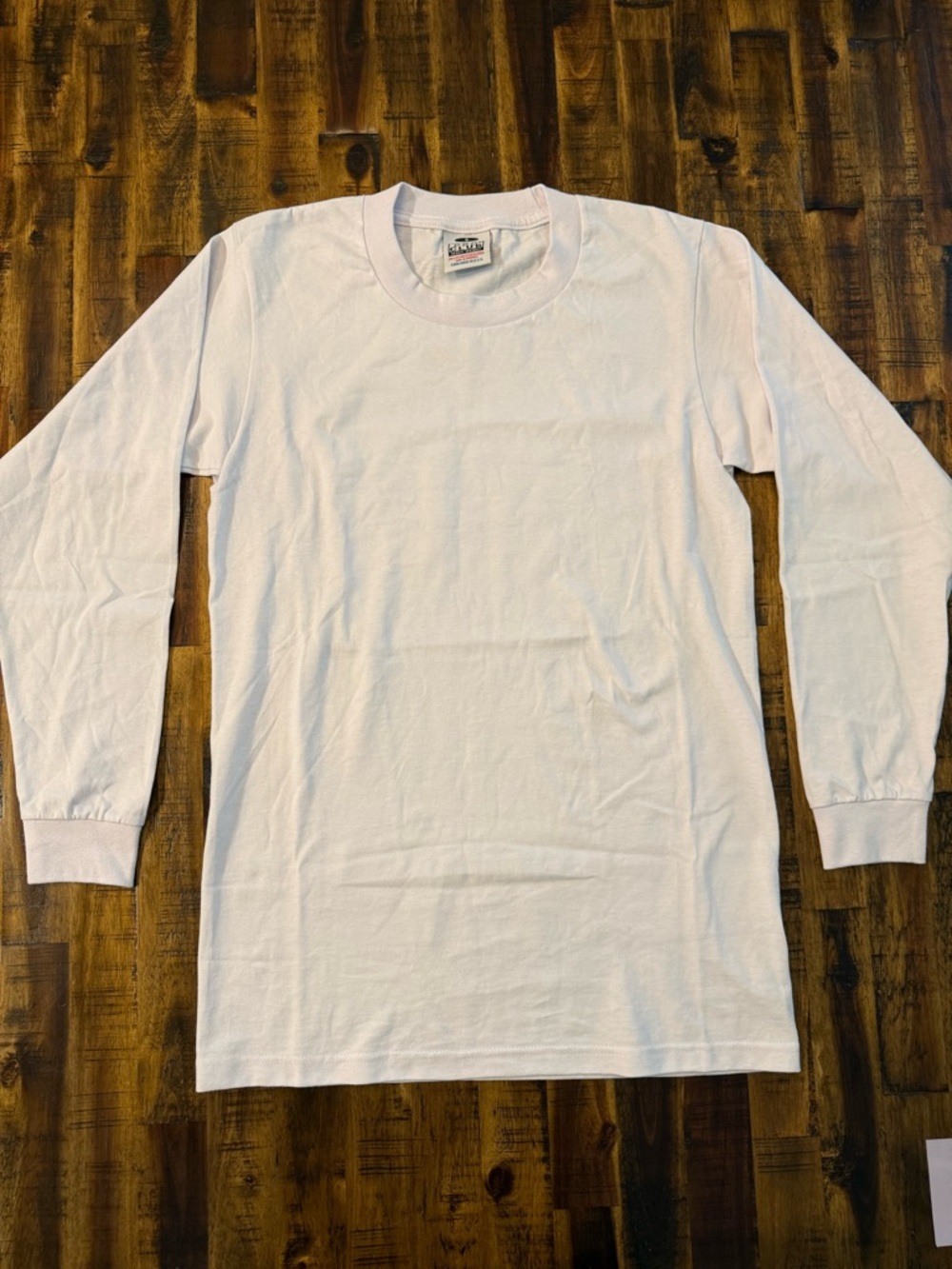 🍒 Men's casual bright white pro club heavyweight 100% cotton long sleeve tee Sm